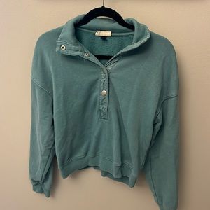 Teal quarter button up sweater